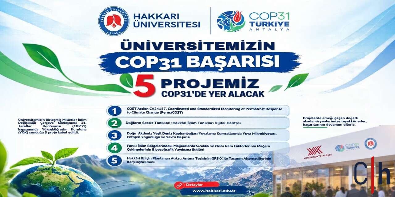 Hakkari Üniversitesi’nin 5 Projesi COP31’de kabul edildi