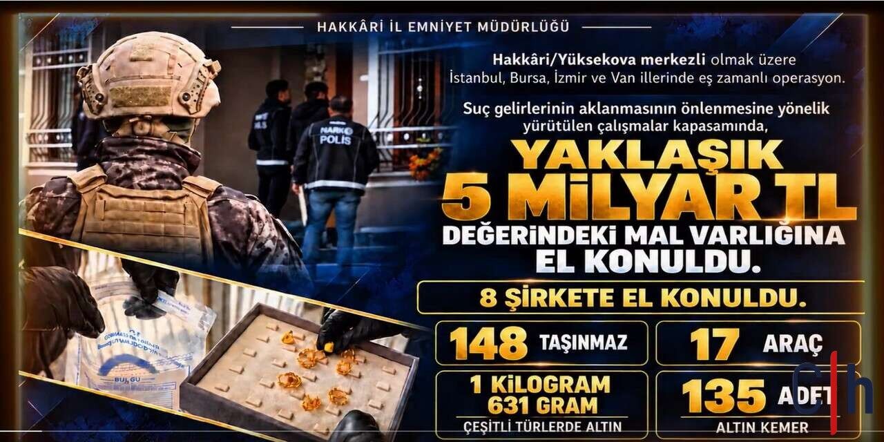 Hakkari merkezli 5 ilde dev operasyon