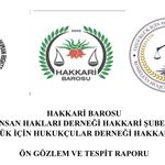 Hakkâri Barosu, İHD ve ÖHD’den İşkence İddiaları Raporu Açıklaması
