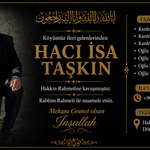 Hakkâri’nin Kanaat Önderlerinden Hacı İsa Taşkın Hayatını Kaybetti