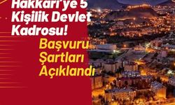 Hakkari’ye 5 Kişilik Devlet Kadrosu! Başvuru Şartları Açıklandı