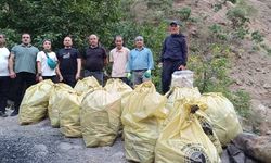 Hakkarili doğacılar Ava Ore şelalesini çöplerden arındırdı