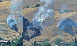 Hakkâri Bağlar Mahallesi'nde Kuru Ot Yangını