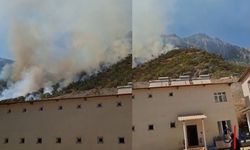 Hakkari-Çukurca Karayolu Üzerinde Makilik Alanda Yangın Çıktı