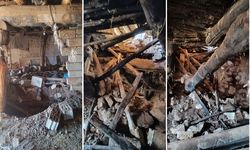 Hakkari’de Yağışlara Dayanamayan Ahır Çöktü