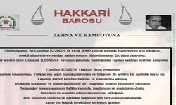 Hakkari Barosu’ndan Avukat Cumhur Keskin için 26. Yıl Anması