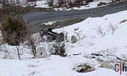 Hakkari'de Kaya Parçası Faciası: Araç Şarampole Uçtu, 2 Yaralı