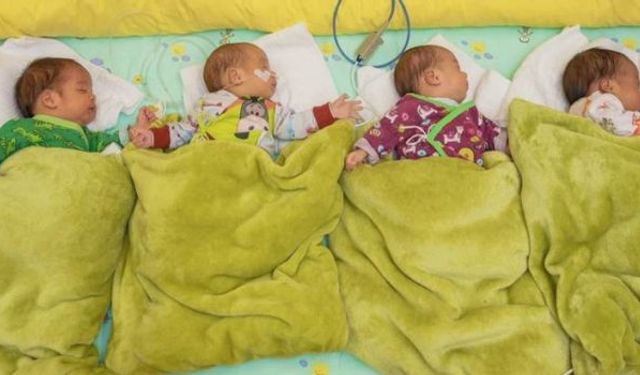40 yıl aradan sonra bir ilk: Suriyeli kadın dördüz doğurdu