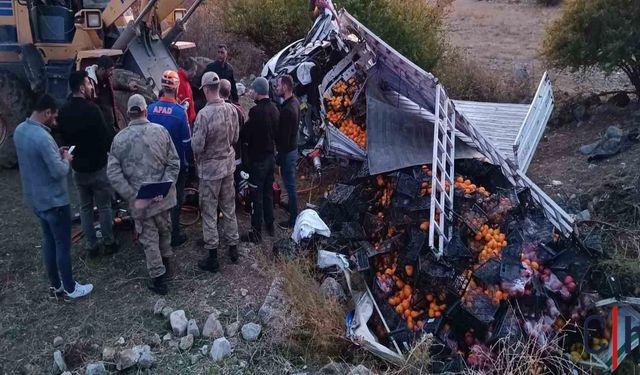 Meyve Yüklü Kamyonet Şarampole Yuvarlandı: 1 Ölü, 1 Yaralı