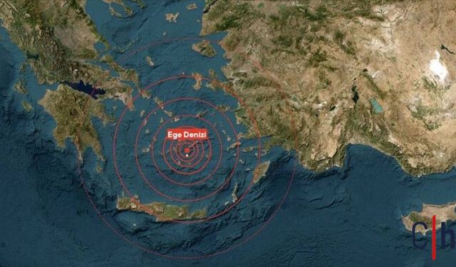 Ege Denizi'nde 5.2 büyüklüğünde deprem