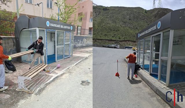 Hakkari’de Kamu Malına Zarar Verilmesine Tepki: Duraklar ve Parklar Yeniden Onarılıyor