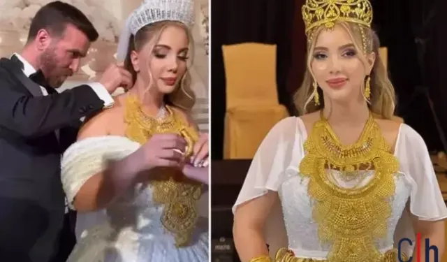 Masal Gibi Düğünle Evlendi: 5 Kilo Altın Takıldı!