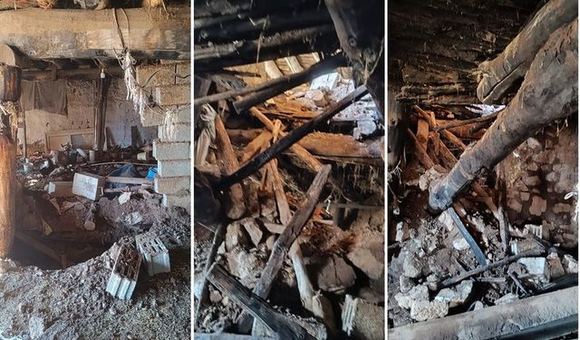Hakkari’de Yağışlara Dayanamayan Ahır Çöktü