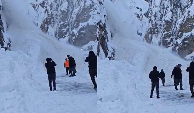 Çukurca Yolunda Korku Dolu Anlar: Çığ Düşme Anı Kamerada