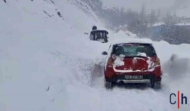 Mahalle Yoluna Çığ Düştü: Sürücü Son Anda Kurtuldu