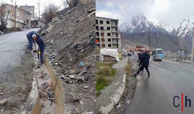 Hakkari’de Yağışlar Kanalları Tıkadı, Ekipler Harekete Geçti