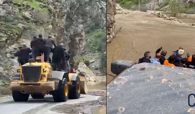 Kavaklı (Marünüs) Köyü’nde Taşkın: Madenciler Kepçeyle Taşındı