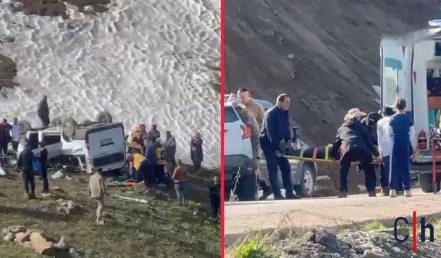Hakkari'de pancar işçilerini taşıyan araç şarampole yuvarlandı: 1 ölü, 8 yaralı