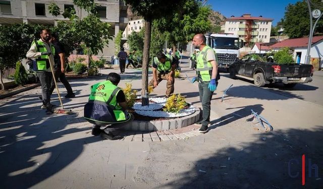 Çukurca’da peyzaj çalışmaları sürüyor, Başkan Demir ekiplere eşlik etti
