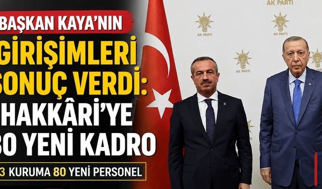 Başkan Kaya Duyurdu: Hakkâri’ye 80 Yeni Kadro