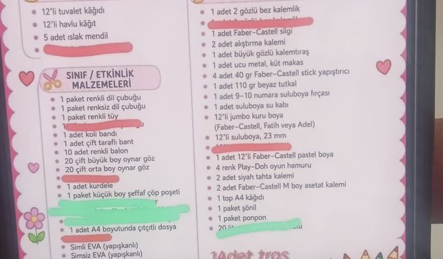Hakkâri’de ana sınıfı ihtiyaç listesi velileri düşündürdü