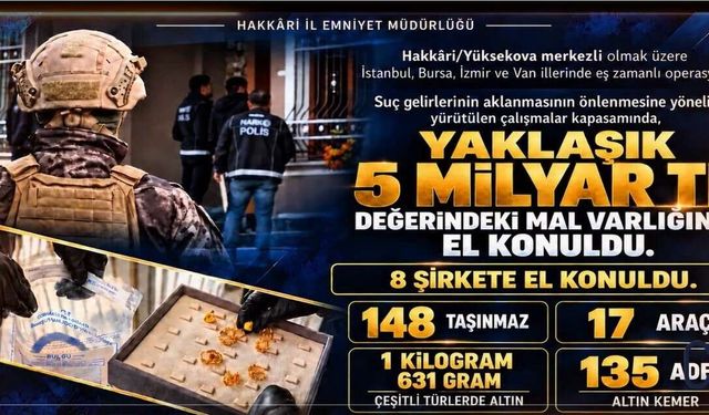 Hakkari merkezli 5 ilde dev operasyon