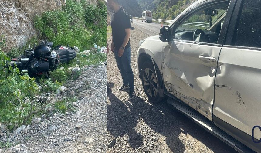 Hakkari'de Motosiklet ve Cip Çarpıştı: 1 Yaralı