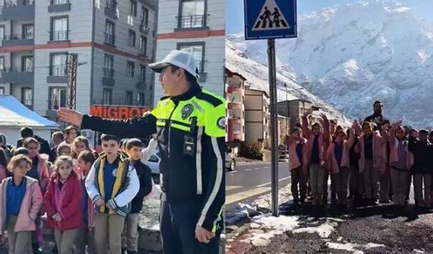 Hakkari’de Öğrencilere Uygulamalı Trafik Eğitimi