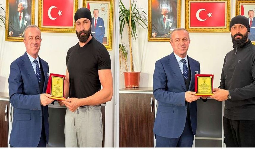 Başkan Kaya’dan Trafik Kazasında Can Kurtaran İlhan ve Tunç'a Plaket