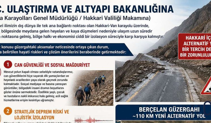 Hakkari-Van yolundaki heyelan için çözüm çağrısı