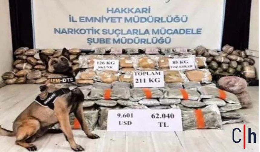 Hakkari’de 211 Kilo Uyuşturucu Ele Geçirildi