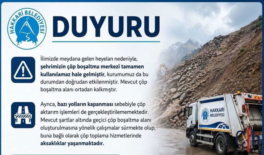Hakkari’de Çöp Krizi: Belediye 4 Maddelik Planı Devreye Aldı
