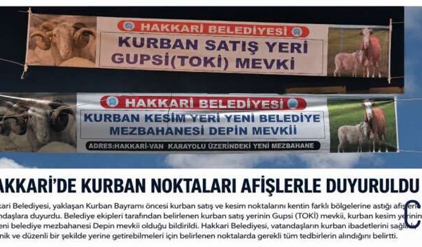 Hakkâri Belediyesi’nden Afişli Kurban Bayramı Hazırlığı