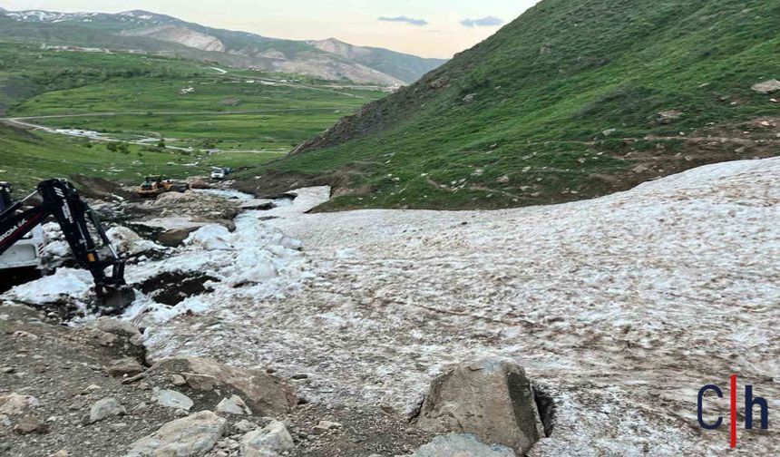 Hakkâri’de Kar Mağarasına Düşen Tosun Saatler Süren Çalışmayla Kurtarıldı