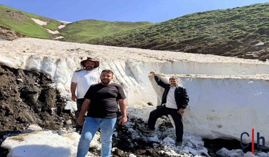 Berivanlar için karla kaplı yayla yolları açılıyor