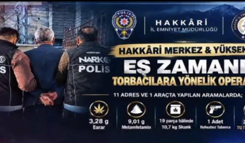 Hakkari ve Yüksekova'da torbacılara operasyon