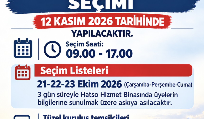 HATSO’da seçim tarihi belli oldu: Sandık 12 Kasım’da kurulacak