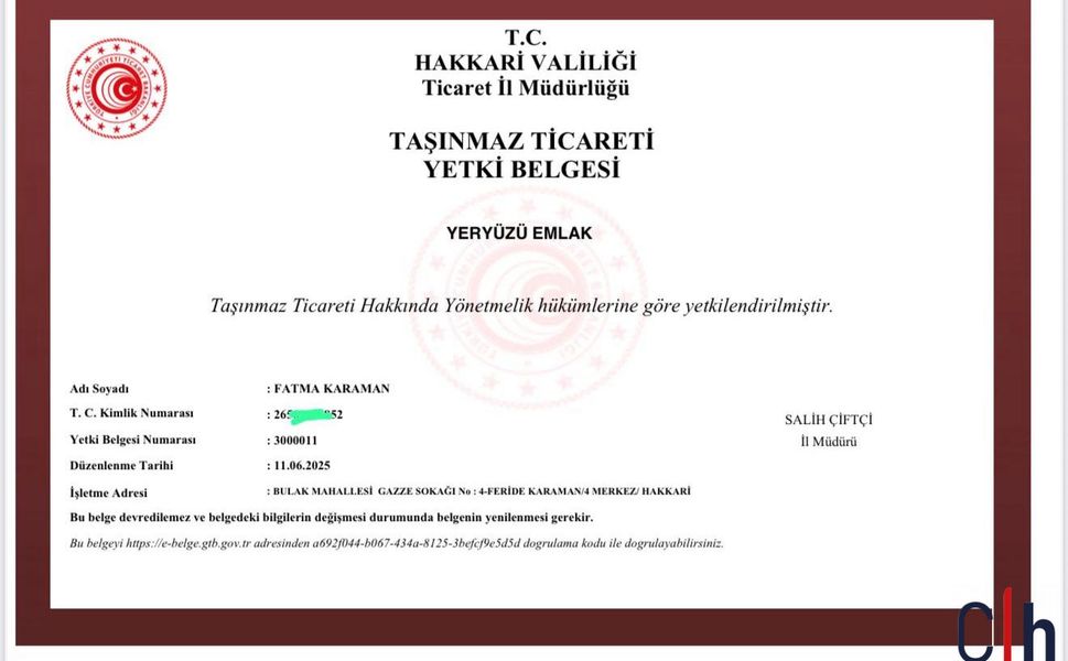Hakkari’nin İlk ve Tek Yetki Belgeli Emlak Ofisi: Yeryüzü Emlak