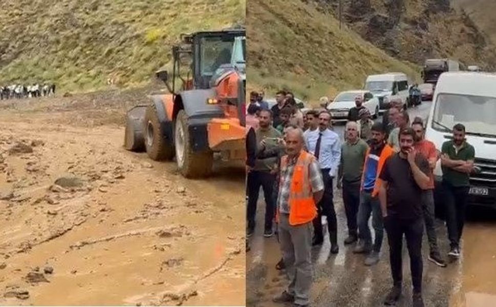Hakkari’de Şiddetli Yağışın Ardından Heyelan: Yol Trafiğe Kapatıldı