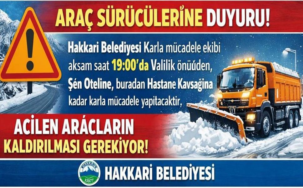 Hakkari’de Karla Mücadele Çalışması Yapılacak: Sürücülere Uyarı