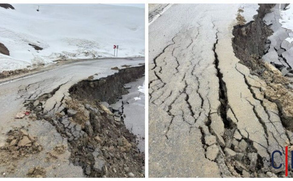 Colemêrg’te Köy Yolu Çöktü
