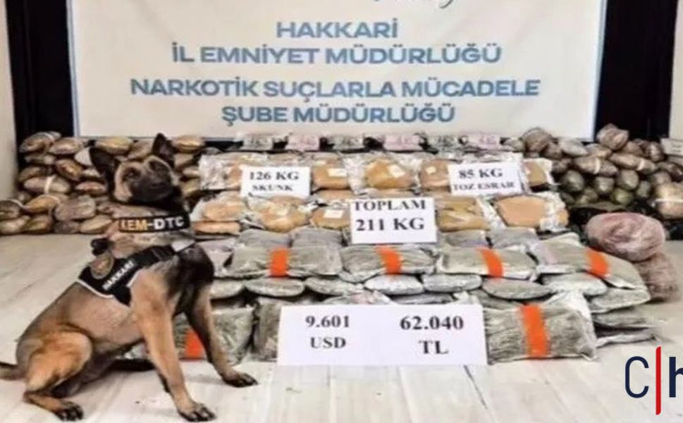 Hakkari’de 211 Kilo Uyuşturucu Ele Geçirildi