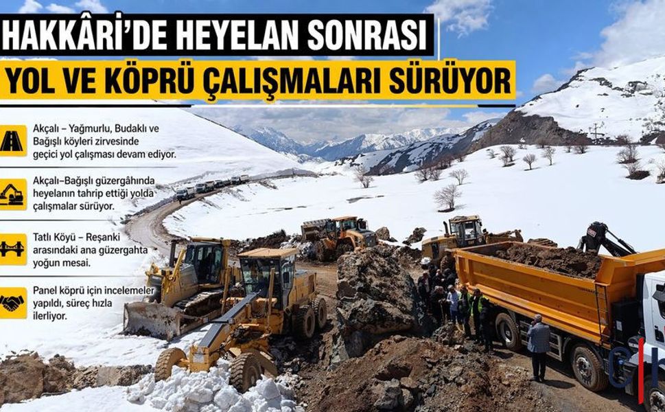 Hakkâri’de Heyelan Sonrası Seferberlik: Yol ve Köprü Çalışmaları Hız Kesmeden Sürüyor