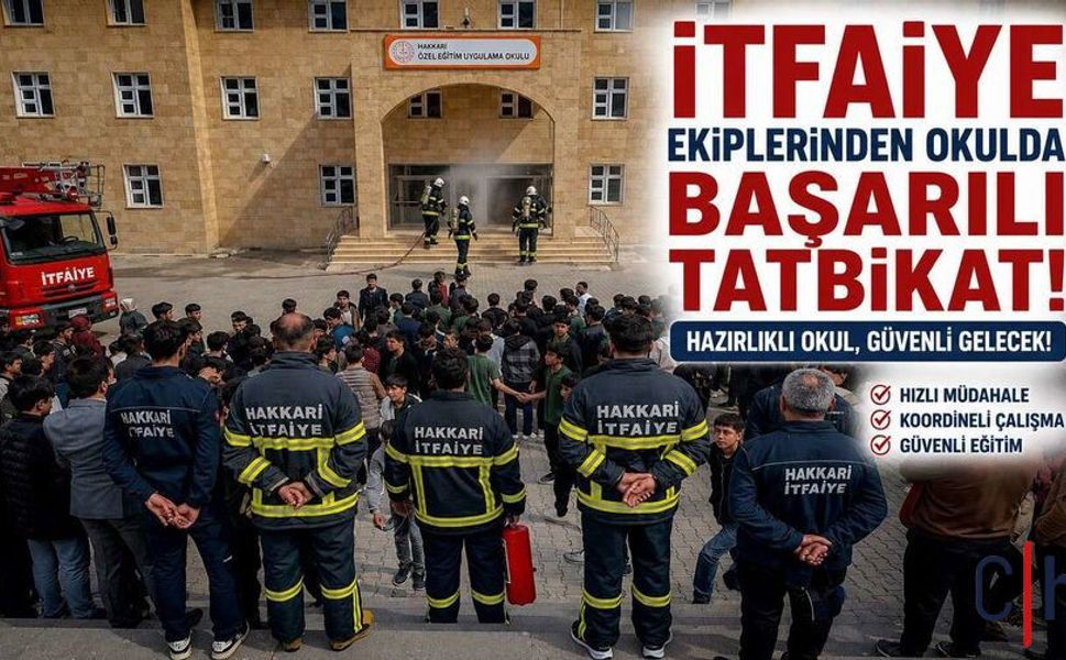 Hakkâri’de Lisede Yangın Tatbikatı Gerçekleştirildi
