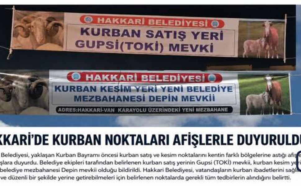 Hakkâri Belediyesi’nden Afişli Kurban Bayramı Hazırlığı