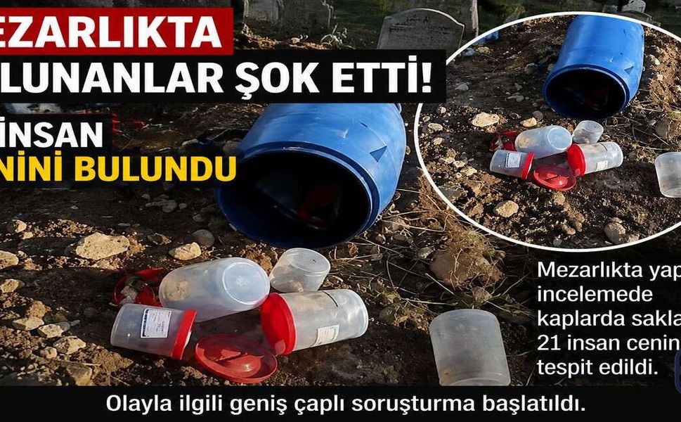 Şanlıurfa’da mezarlıkta bulunan çok sayıda insan ceniniyle ilgili soruşturma başlatıldı.