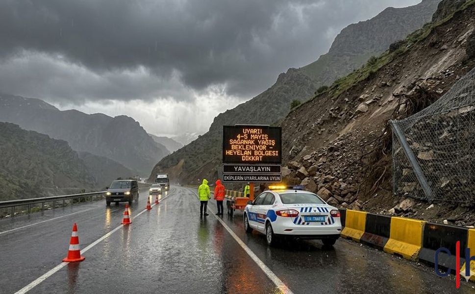 Van-Hakkâri Karayolu Heyelan Bölgesi İçin Uyarı: Sağanak Yağış Bekleniyor