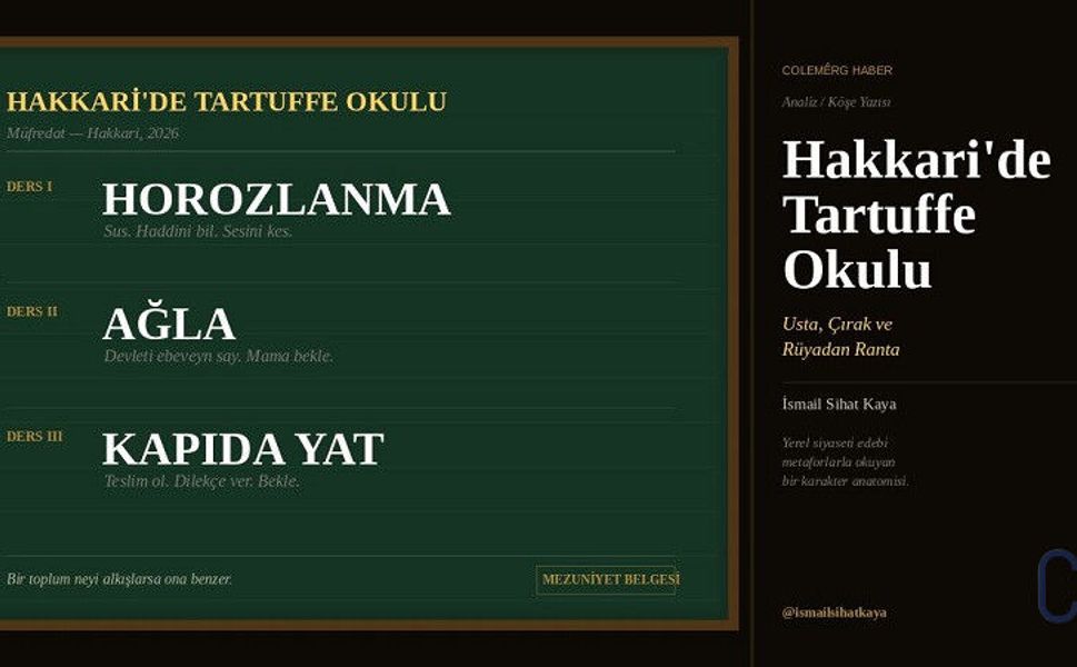 Hakkari'de Tartuffe Okulu / İsmail Sihat Kaya / Yazdı