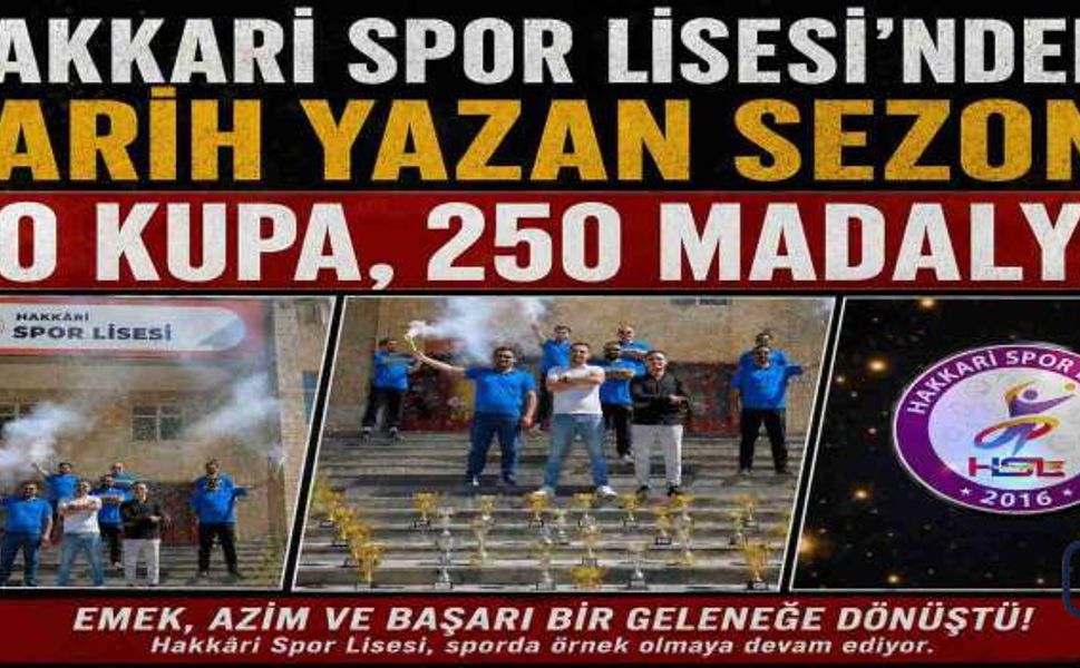 Hakkâri Spor Lisesi’nden Tarihi Rekor: 70 Kupa, 250 Madalya