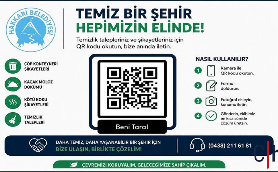 Hakkari Belediyesi'nden Dijital Atılım: QR Kodlu Çevre Bildirim Sistemi